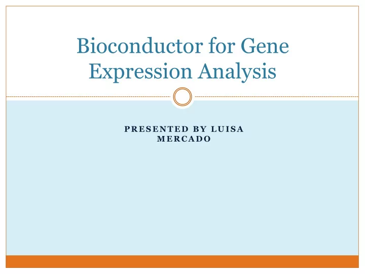 expression analysis
