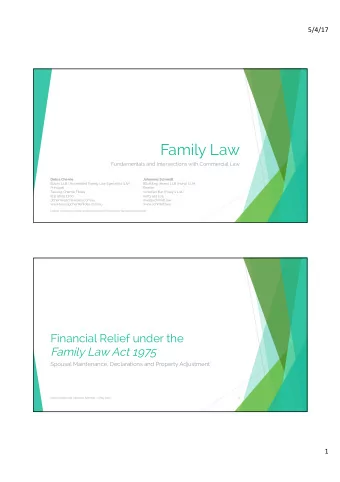 Family Law  Fundamentals and Intersections with Commercial Law  Debra Cherrie  Johannes Schmidt