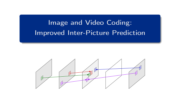 image and video coding improved inter picture prediction
