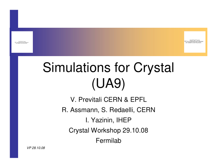 simulations for crystal ua9