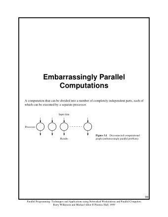Embarrassingly Parallel  Computations  A computation that can be divided into a number of