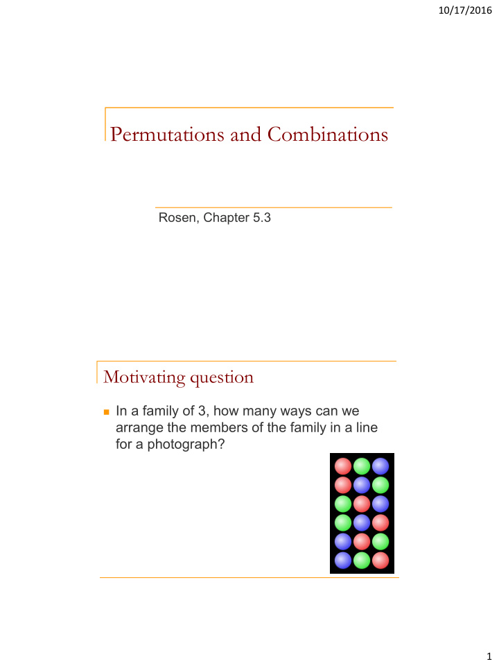 permutations and combinations