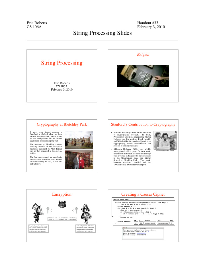 string processing slides
