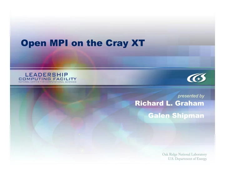 open mpi on the cray xt