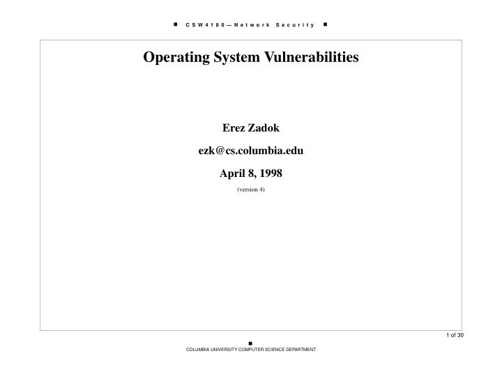 operating system vulnerabilities