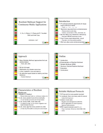 ,QWURGXFWLRQ  5HVLOLHQW0XOWLFDVW6XSSRUWIRU