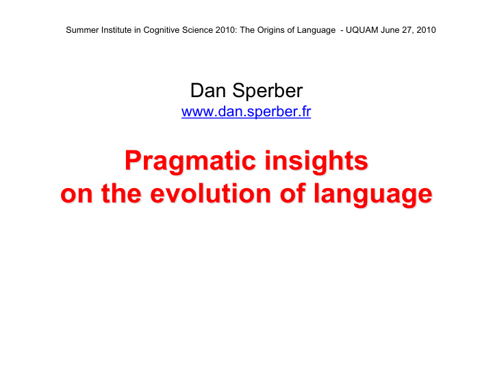 pragmatic insights pragmatic insights on the evolution of