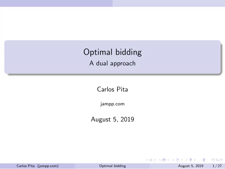 optimal bidding