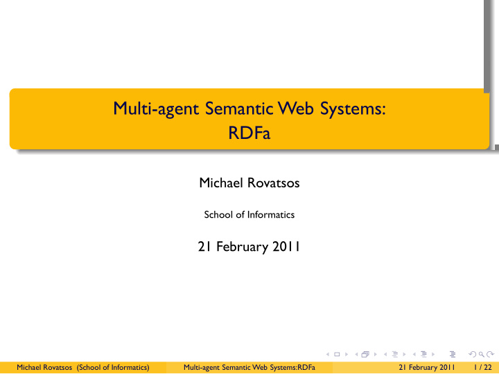 multi agent semantic web systems rdfa