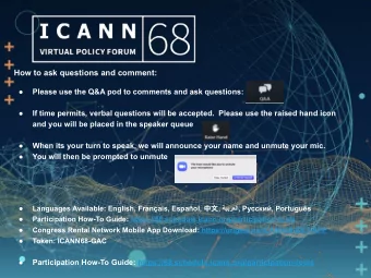 How to ask questions and comment:    Please use the Q&amp;A pod to comments and ask questions: