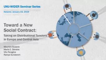 Toward a New  Social Contract:  Taking on Distributional Tensions  in Europe and Central Asia  Mau