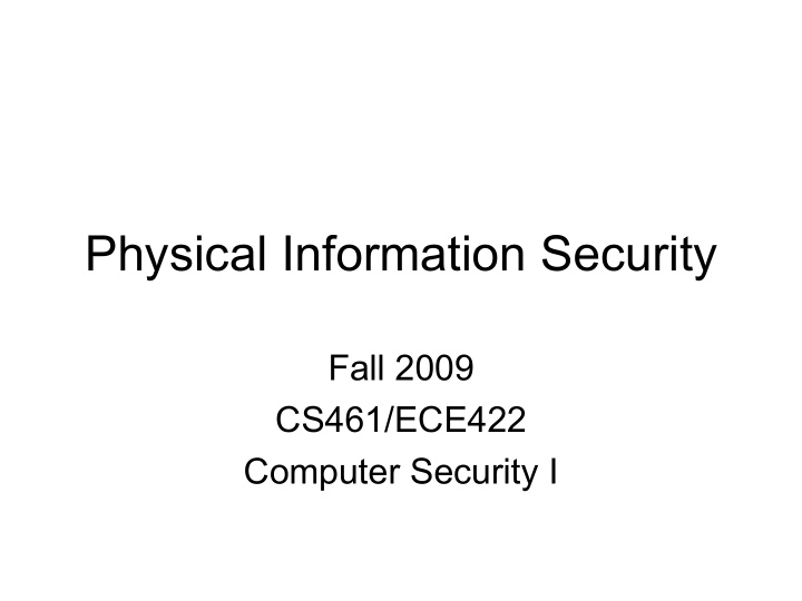 physical information security