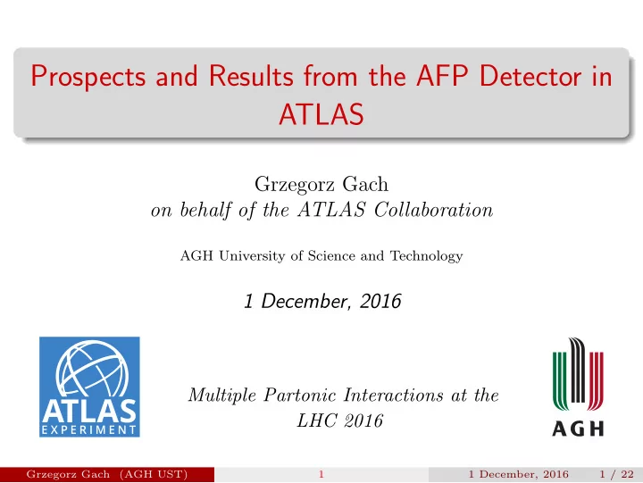 prospects and results from the afp detector in atlas