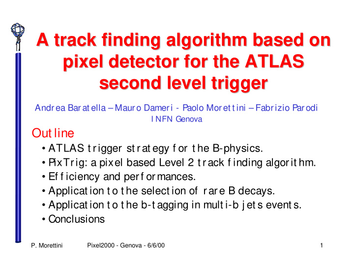 a track finding algorithm based on a track finding