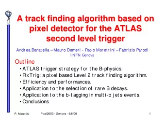 A track finding algorithm based on  A track finding algorithm based on  pixel detector for the