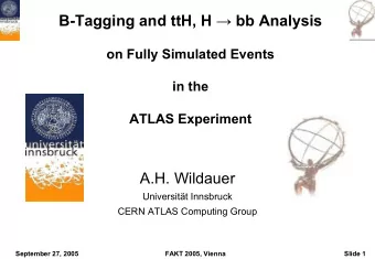 B-Tagging and ttH, H  bb Analysis  on Fully Simulated Events  in the  ATLAS Experiment  A.H.