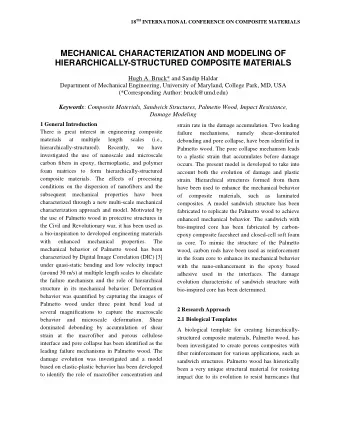 MECHANICAL CHARACTERIZATION AND MODELING OF  HIERARCHICALLY-STRUCTURED COMPOSITE MATERIALS  Hugh A.