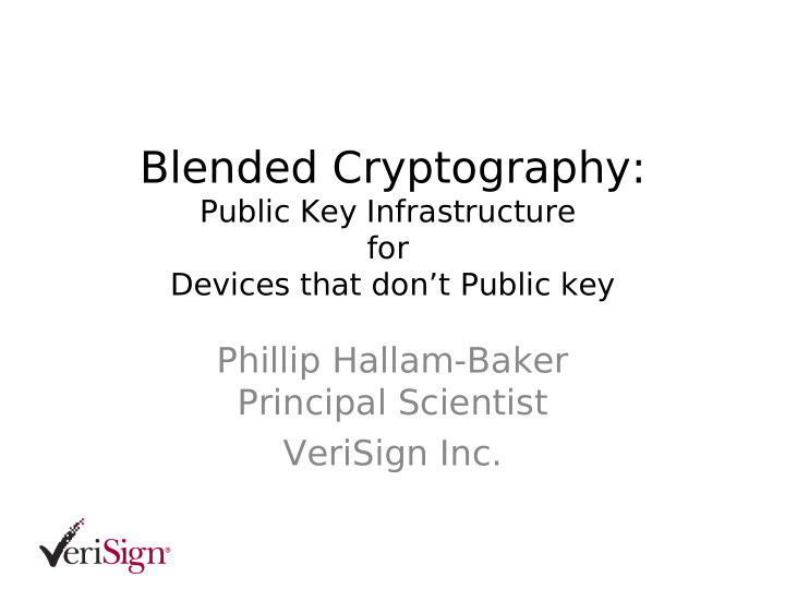 blended cryptography