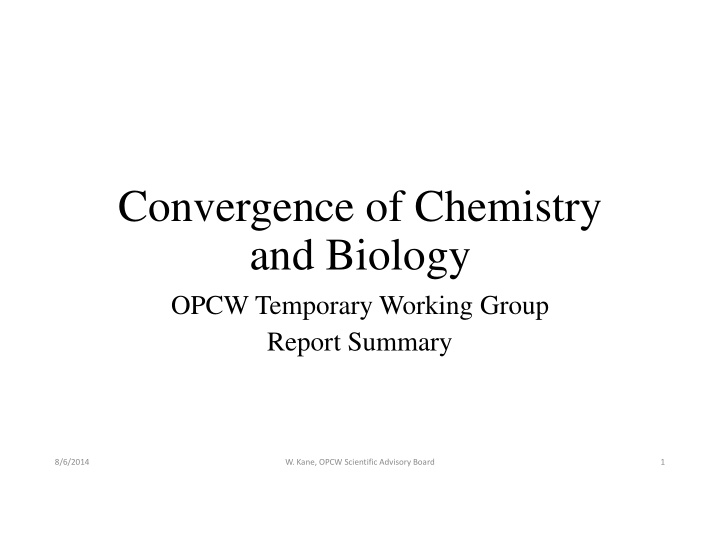 convergence of chemistry and biology