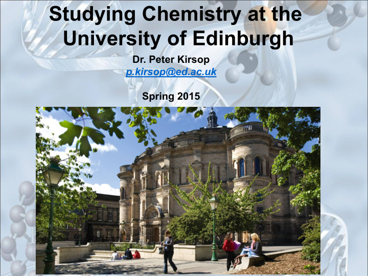 studying chemistry at the university of edinburgh