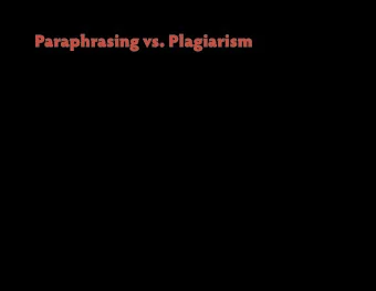 Paraphrasing vs. Plagiarism rev ised : 0 3.0 4.13 | | English 1301: Com position I  || D. Glen Sm