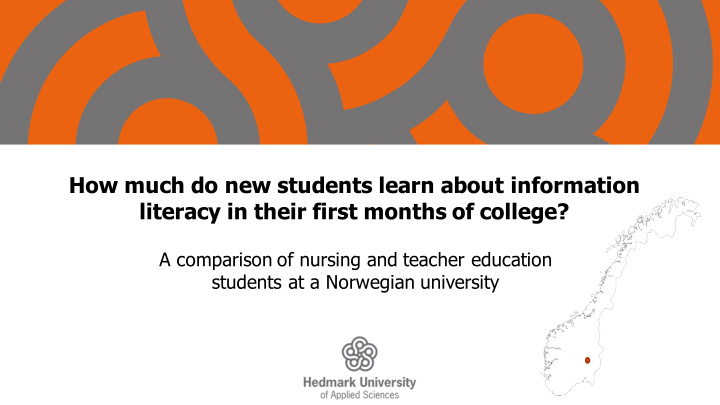 how much do new students learn about information literacy