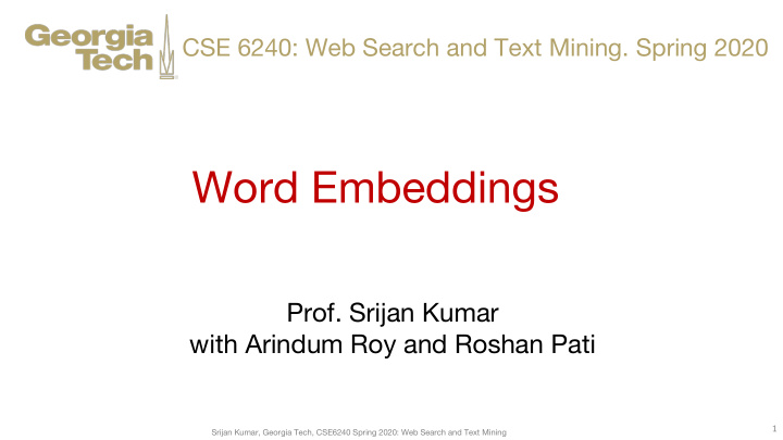 word embeddings