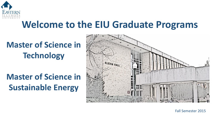 welcome to the eiu graduate programs