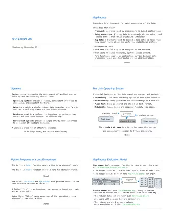 61A Lecture 36  Big Data : A buzzword used to describe data sets so large that  they reveal