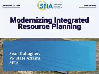 Modernizing  Modernizing Integrated  Integrated  Resource Planning  Resource Planning  Sean