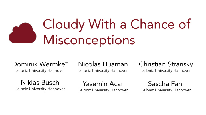 cloudy with a chance of misconceptions