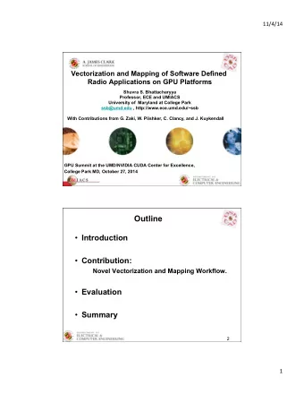 Outline  Introduction  Contribution:  Novel Vectorization and Mapping Workflow.