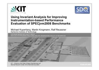 Using Invariant Analysis for Improving  Instrumentation-based Performance  Evaluation of