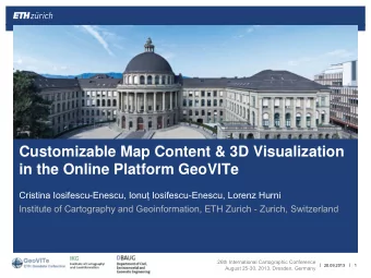 Customizable Map Content &amp; 3D Visualization  in the Online Platform GeoVITe Cristina