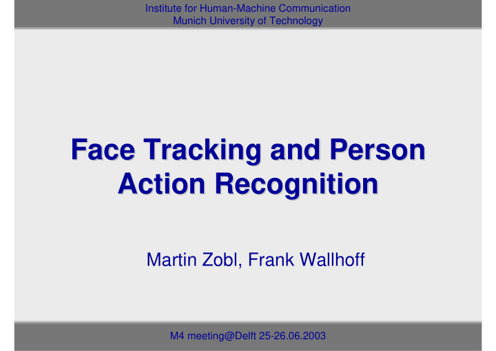 face tracking tracking and person and person face action