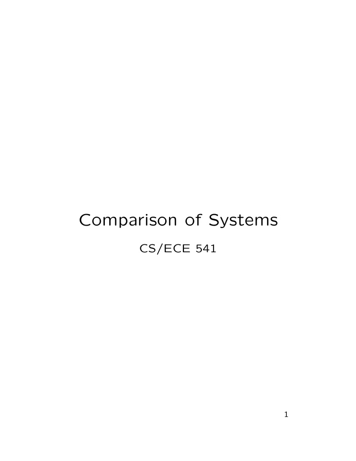 comparison of systems