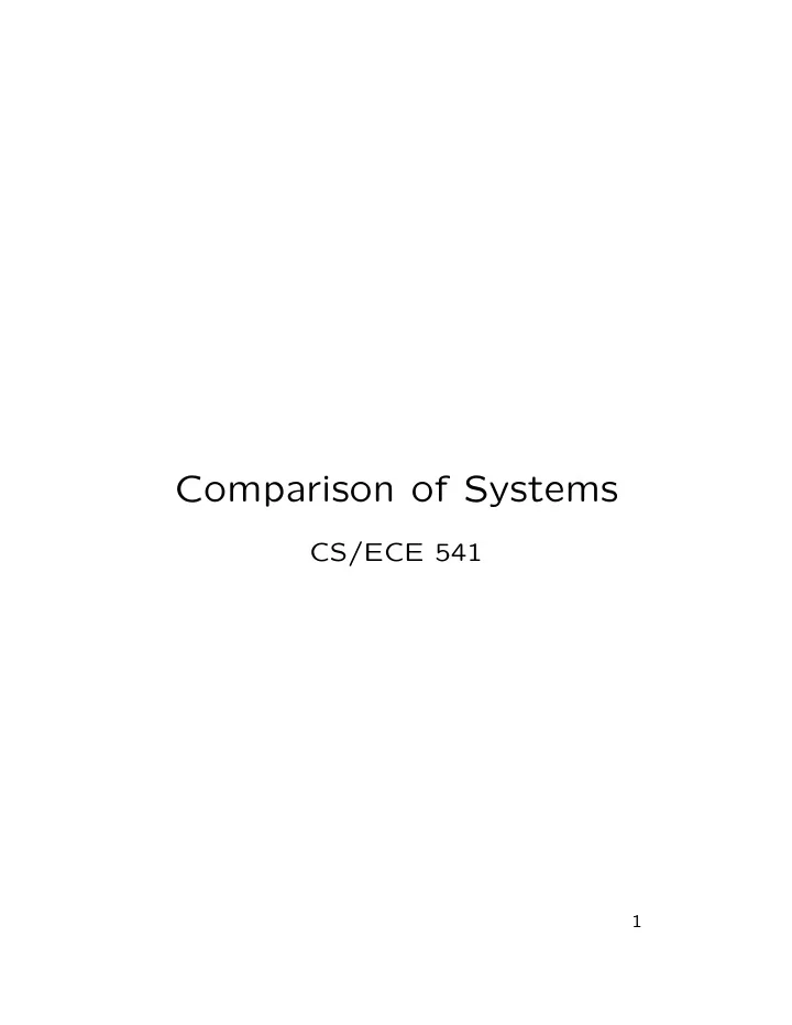 comparison of systems