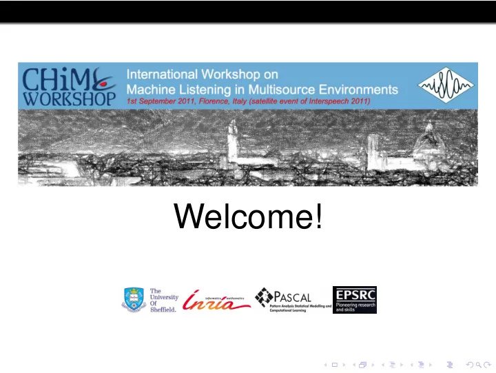 welcome workshop motivation