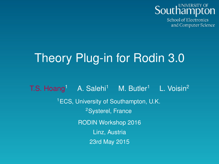 theory plug in for rodin 3 0