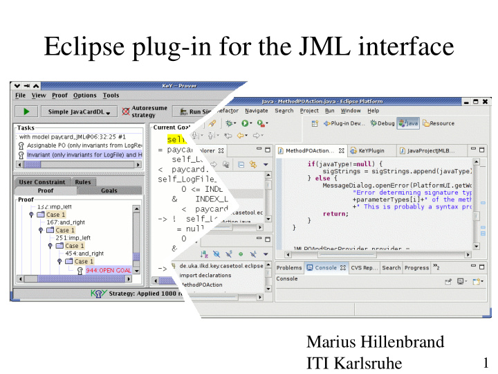 eclipse plug in for the jml interface