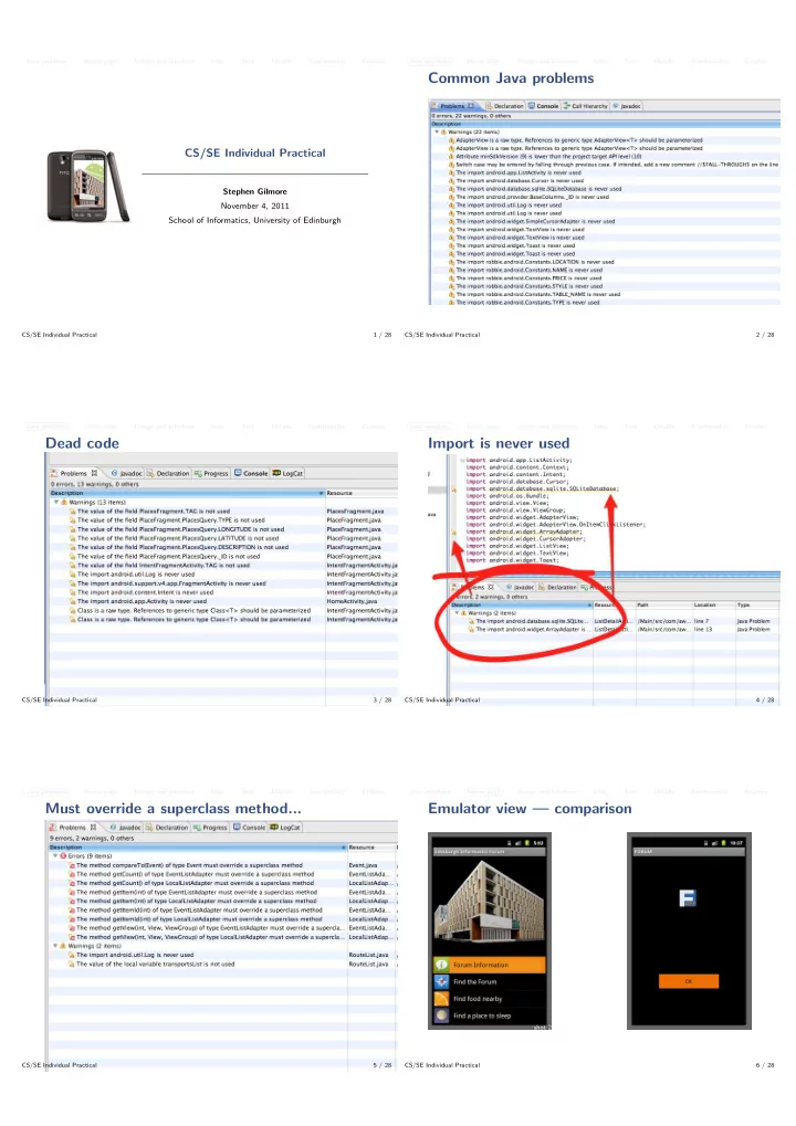 common java problems