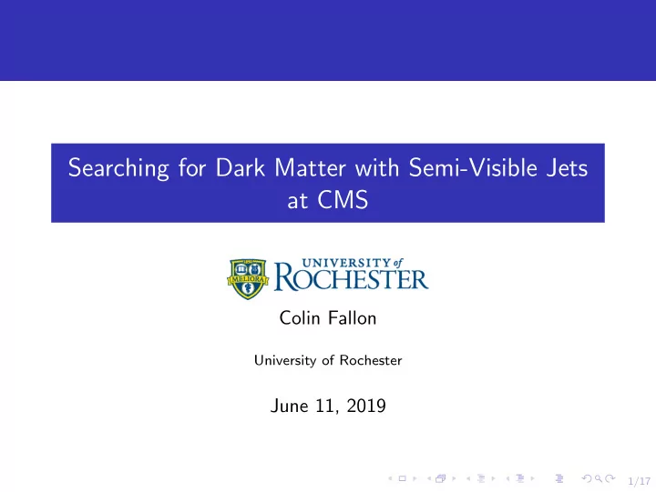 searching for dark matter with semi visible jets at cms