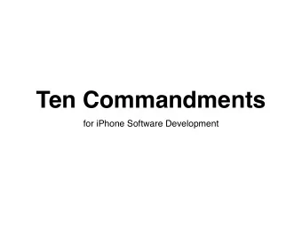 Ten Commandments  for iPhone Software Development  Adrian Kosmaczewski  akosma software  akosma.com