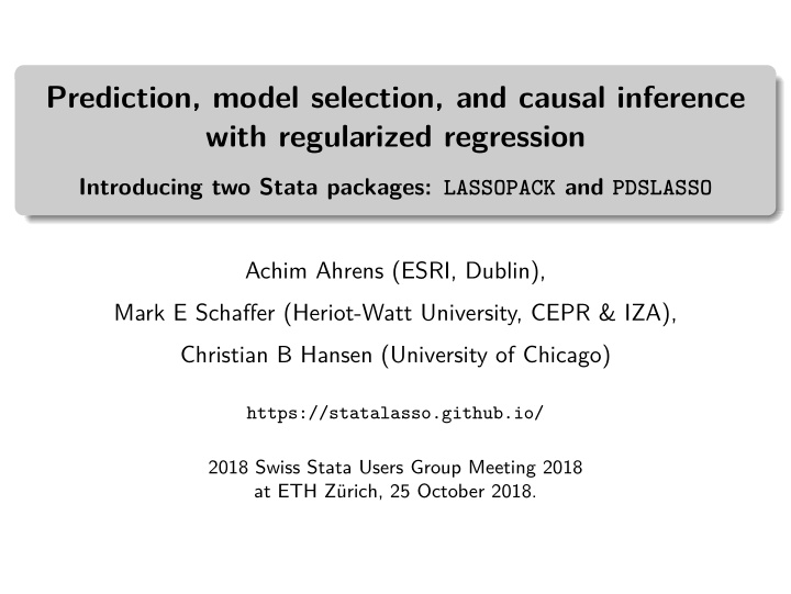 prediction model selection and causal inference with