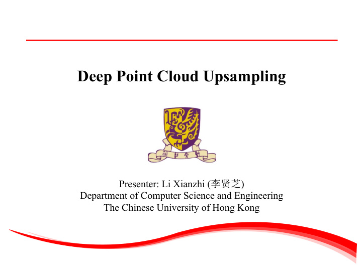 deep point cloud upsampling