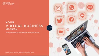 VIRTUAL BUSINESS  10/2020  MANUAL  How to grow your Rena Ware business online  Power Point Version