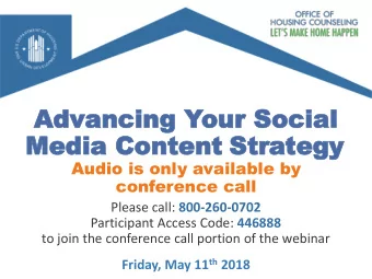 Advancing Y  Advancing Your Social  our Social  Media Content  Media Content Str  Strate  tegy