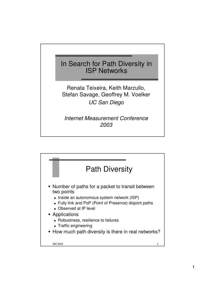 path diversity