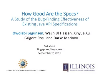 How Good Are the Specs?  A Study of the Bug-Finding Effectiveness of  Existing Java API