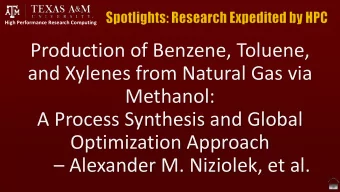 Production of Benzene, Toluene,  and Xylenes from Natural Gas via  Methanol:  A Process Synthesis